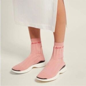 Acne Women's Pink Sock Sneakers